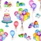 Watercolor Happy Birthday pink seamless pattern.