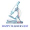 Watercolor Happy Teacher`s Day Background.