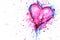 Watercolor heart background for Valentines Day design