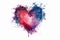 Watercolor Heart Isolated, Love Splash Symbol, Generative AI Illustration