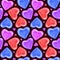 Watercolor Heart pattern. Watercolor seamless pattern with multicolored Big Hearts. Bright illustrations for Gift paper, packaging