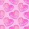 Watercolor hearts seamless pattern. cute gentle background valentines