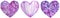 Watercolor hearts in ultraviolet. Purple abstract hearts. Hand-drawn Valentine's day design