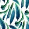 Watercolor heliconia leaves pattern