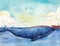 Watercolor High Definition Illustration: The Great Whale.