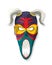Watercolor horned tribal mask