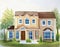 Watercolor of house model home house design