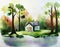 Watercolor of House in Nature home house