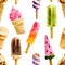 Watercolor ice cream seamless