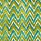 Watercolor ikat chevron seamless pattern. Green and blue watercolour . Bohemian ethnic collection.