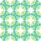 Watercolor ikat repeating tile border. Green