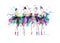 Watercolor illustation. Watercolor silhouettes of ballerinas. Bright spray. Dance. Prima ballerina.