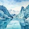 Watercolor Illustration Of Arctic Landscape: Optical Illusion Painting