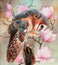 Watercolor illustration of a beautiful barn owl