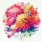 Watercolor illustration of a bouquet of chrysanthemums AI generated
