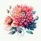 Watercolor illustration of a bouquet of chrysanthemums generative AI