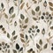 Watercolor illustration of brown leaves. Seamless pattern of dried leaves on beige background