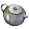 Watercolor illustration of Chinese culture items against a white background. teapot