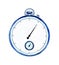 Watercolor illustration of a classic clock timer. Express service symbol, speed, deadline concept.