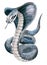 Watercolor illustration of Cobra snake