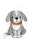 Watercolor illustration of cute cartoon gray doggy.