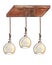 watercolor illustration Edison lamps, loft style lamp round glass, on a rope, on a wooden board