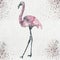 Watercolor illustration of a flamingo silhouette