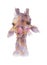 Watercolor illustration of Giraffe is sticking tongue licking th