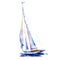 Watercolor illustration, hand drawn painted sailboat isolated object on white background.