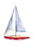 Watercolor illustration, hand drawn sailboat isolated object on white.