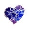 Watercolor illustration Hearts made of lilac hearts.