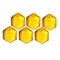 watercolor illustration hexagon many yellow honeycomb bees