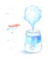 Watercolor illustration of humidifier