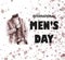 Watercolor illustration.International men's day poster. The silhouette of a fashionably dressed man