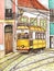 Watercolor illustration of Lisbon\\\'s tram (M.Moniz)