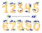 Watercolor illustration of numbers from zero to nine. Sweet tasty mathematical symbols. Set of decorative cake with