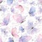 Watercolor illustration of pink and lilac butterflies. Seamless pattern, gentle, airy with splashes of paint. For fabric