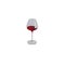 Watercolor illustration of red wine wine glass.