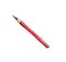 Watercolor illustration.Red wood graphite pencil for drawing, a tool for carpenter's work. Isolated on a white background