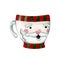 Watercolor illustration of Santa Claus Christmas ceramic cup in cartoon style