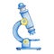 watercolor illustration school blue microscope