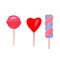 watercolor illustration set of colorful lollipops hand drawn
