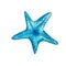 Watercolor illustration, starfish, blue azure aquamarine. isolated element