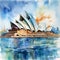 watercolor illustration Sydney Opera House