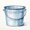 Watercolor Illustration Of A Tin Bucket With Subtle Gradients