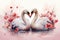 watercolor illustration of two swans in a tender embrace, perfect for a heartfelt Valentine& x27;s Day card. Ai generated