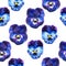 Watercolor illustration of Violet flowers. Seamless pattern. Seamless background of beautiful pansy.