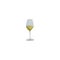 Watercolor illustration of white wine in wineglass.