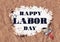 watercolor illustration.World Labor Day concept with stylish text and tools for workers on a blue background