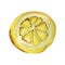 Watercolor illustration of yellow fresh lemons citrus
